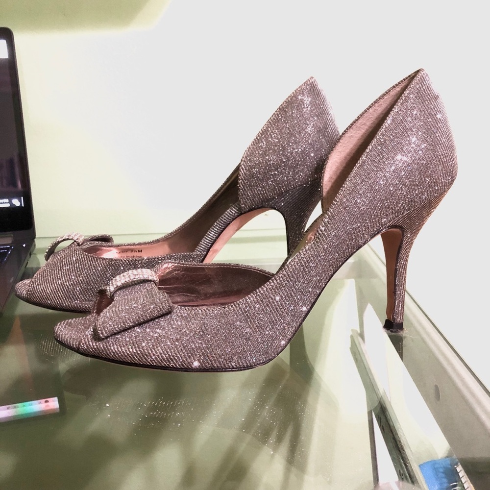 Silver sparkling 3” heels